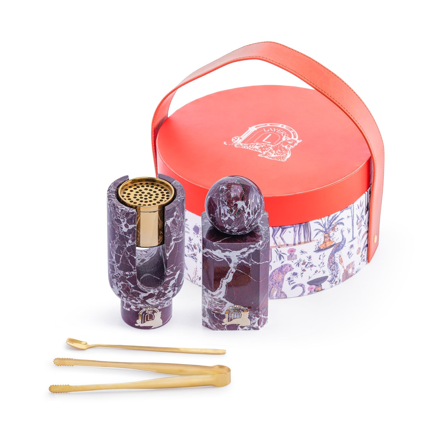 Ofra – Rosso Levanto Marble Incense Burner & Oud Storage Set