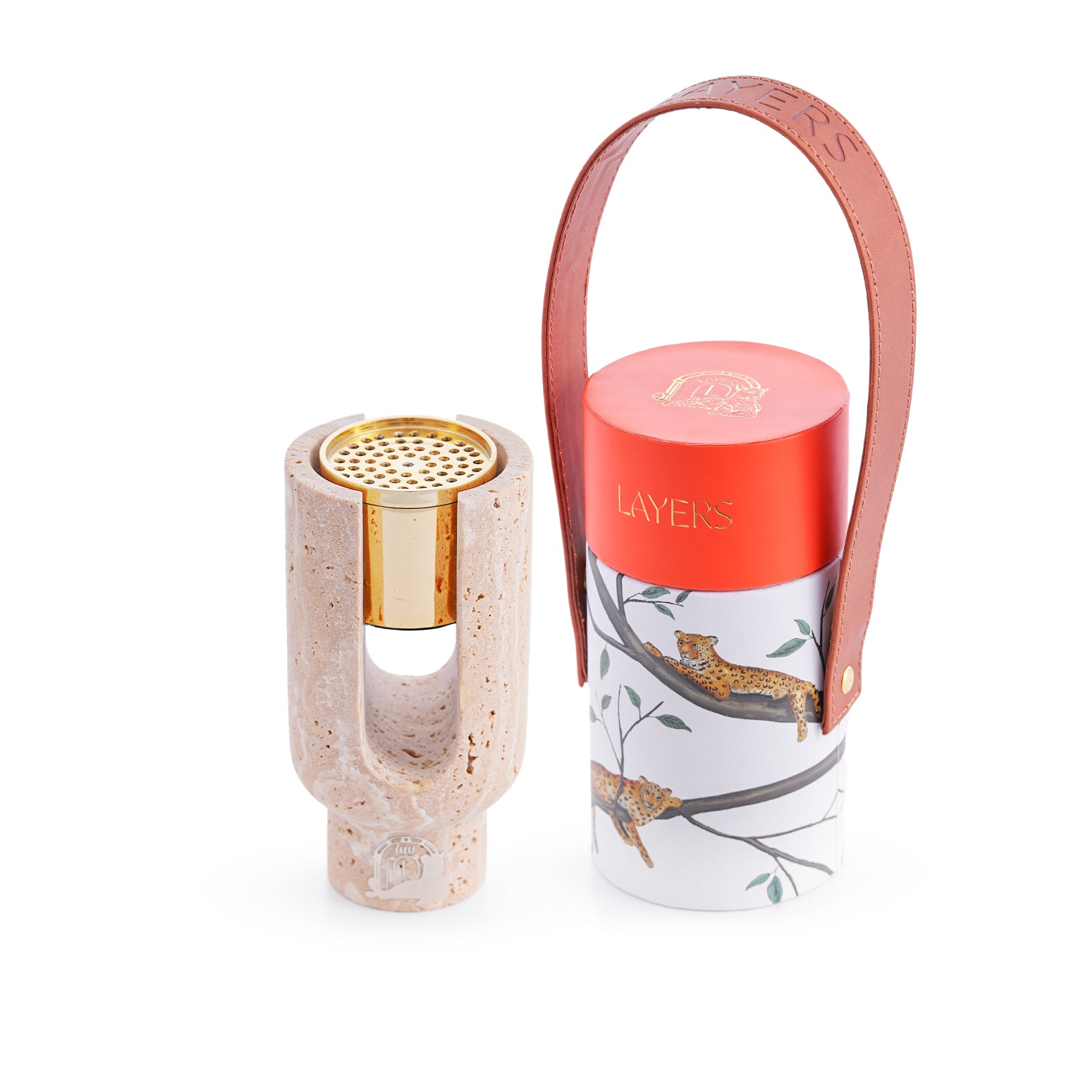 Ofra – Beige Travertine Incense Burner Holder