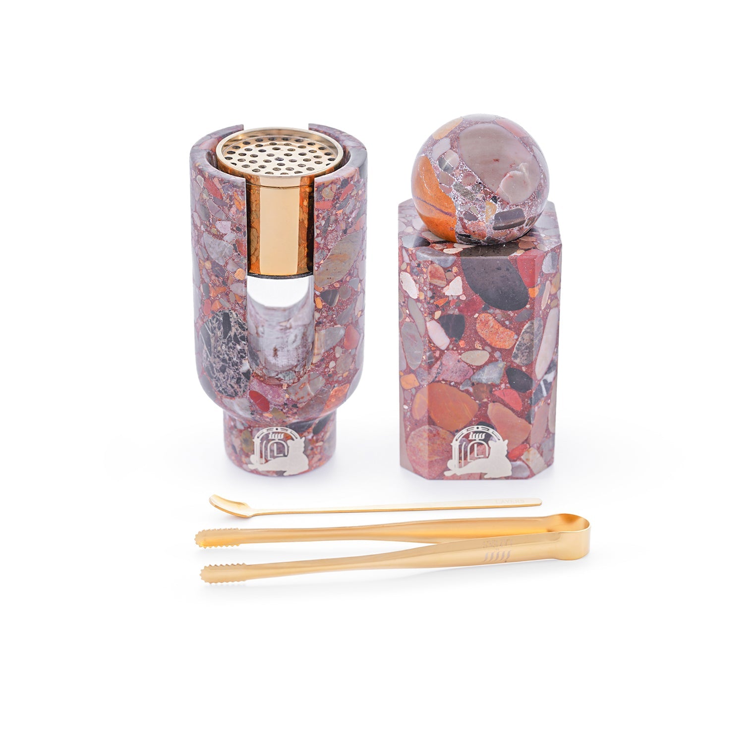 Ofra – Red Terrazzo Incense Burner & Oud Storage Set