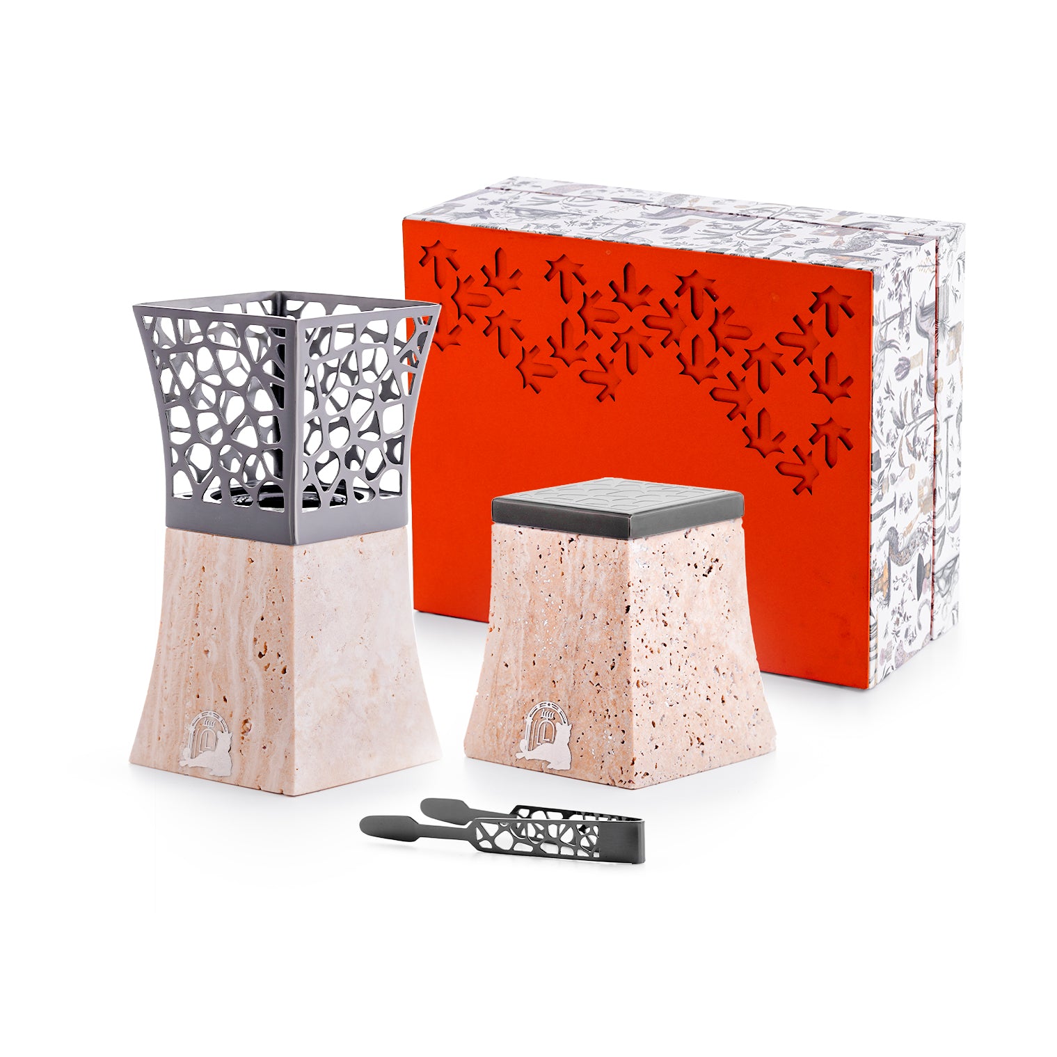 Taj – Beige Travertine Incense & Oud Set
