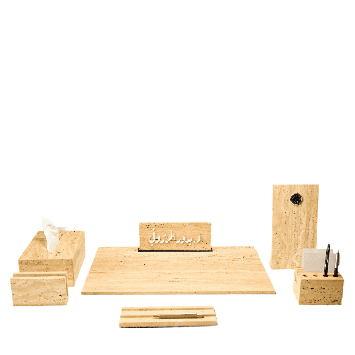 Office accessories
Decor
Limited edition
Travertine
Customized
Layers
اكسسوارات مكتب
ديكور
اصدار خاص
ترافرتين
لايرز
تصميم خاص