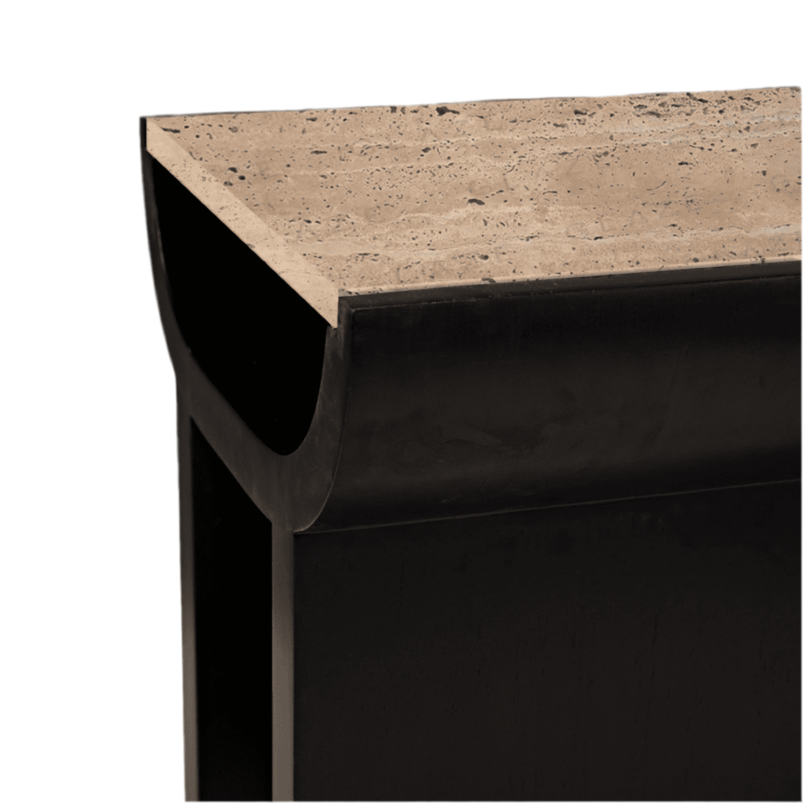Luna – Beige Travertine Side Table