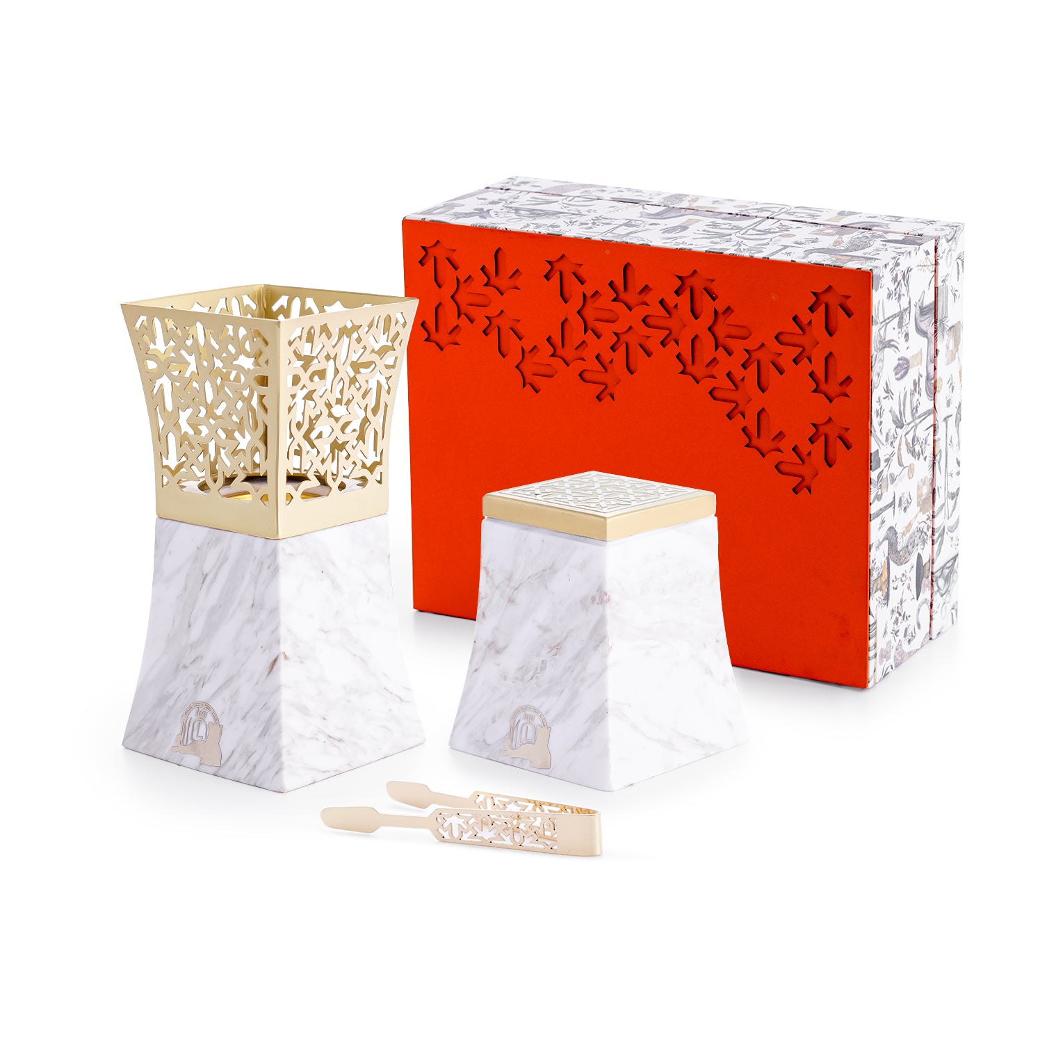 Taj – White Volakas Marble Incense & Oud Set