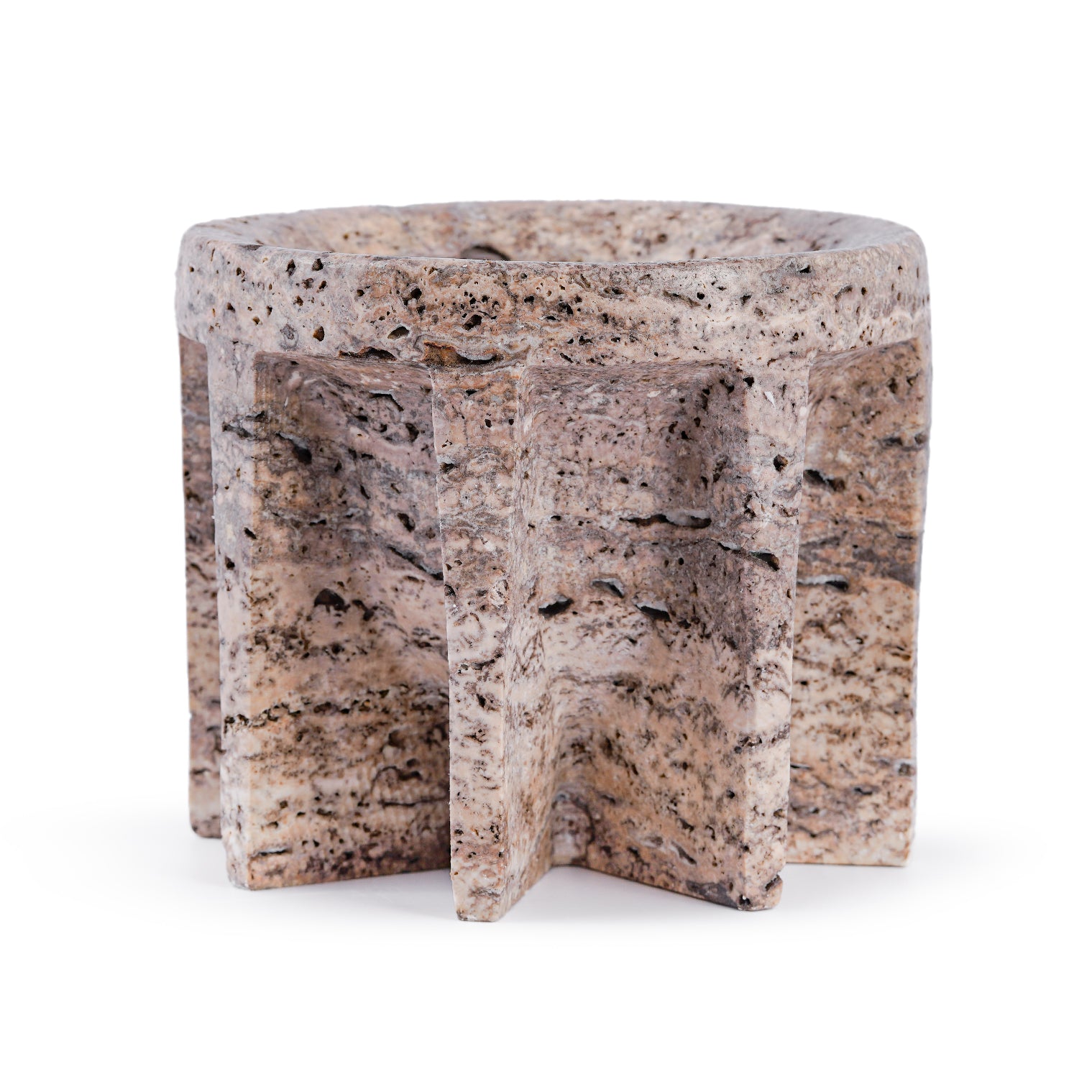Taira – Grey Travertine Bowl (Small)