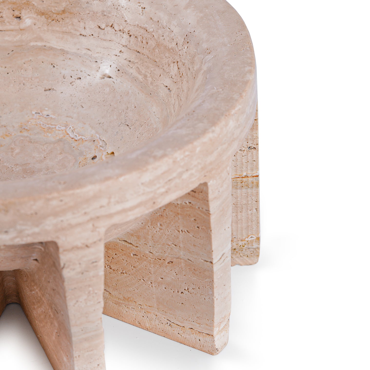 Taira – Beige Travertine Bowl (Large)