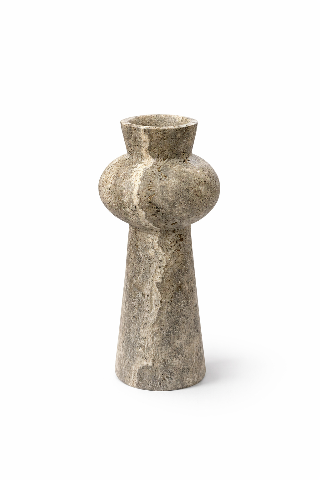 Naqsh – Grey Travertine Vase