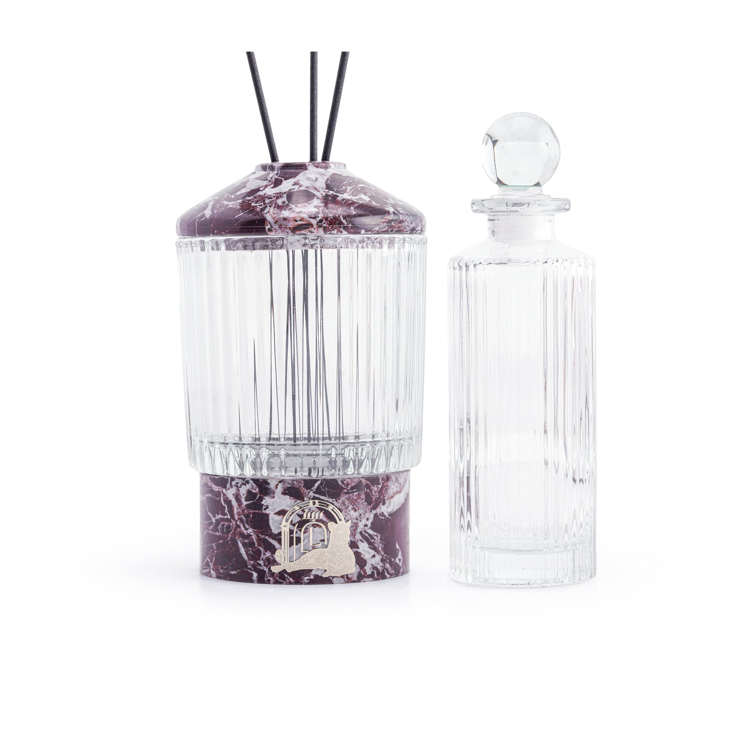 Glassy (Rosso Levanto) diffuser with bottle
