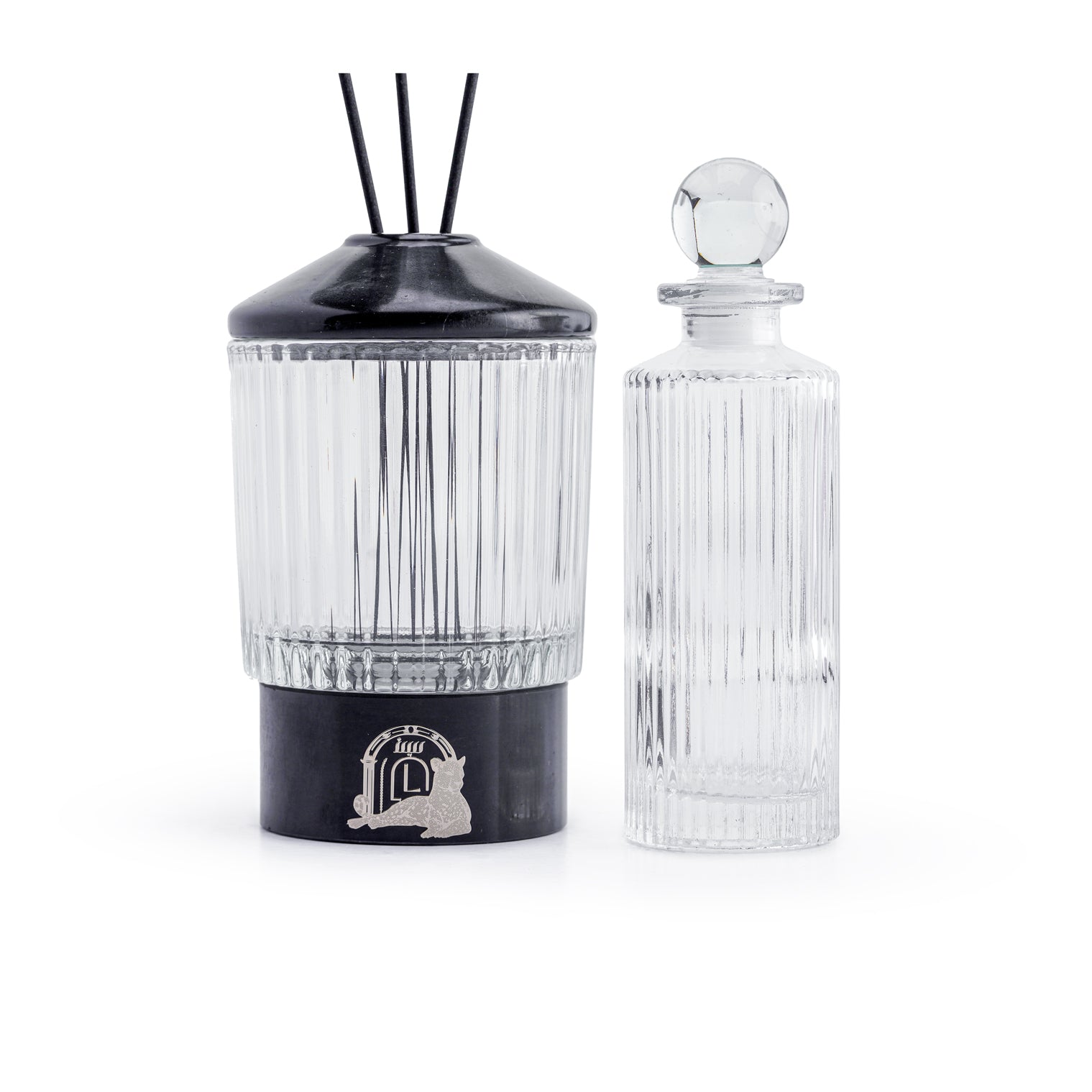 Glassy (Nero Marquina) diffuser with bottle
