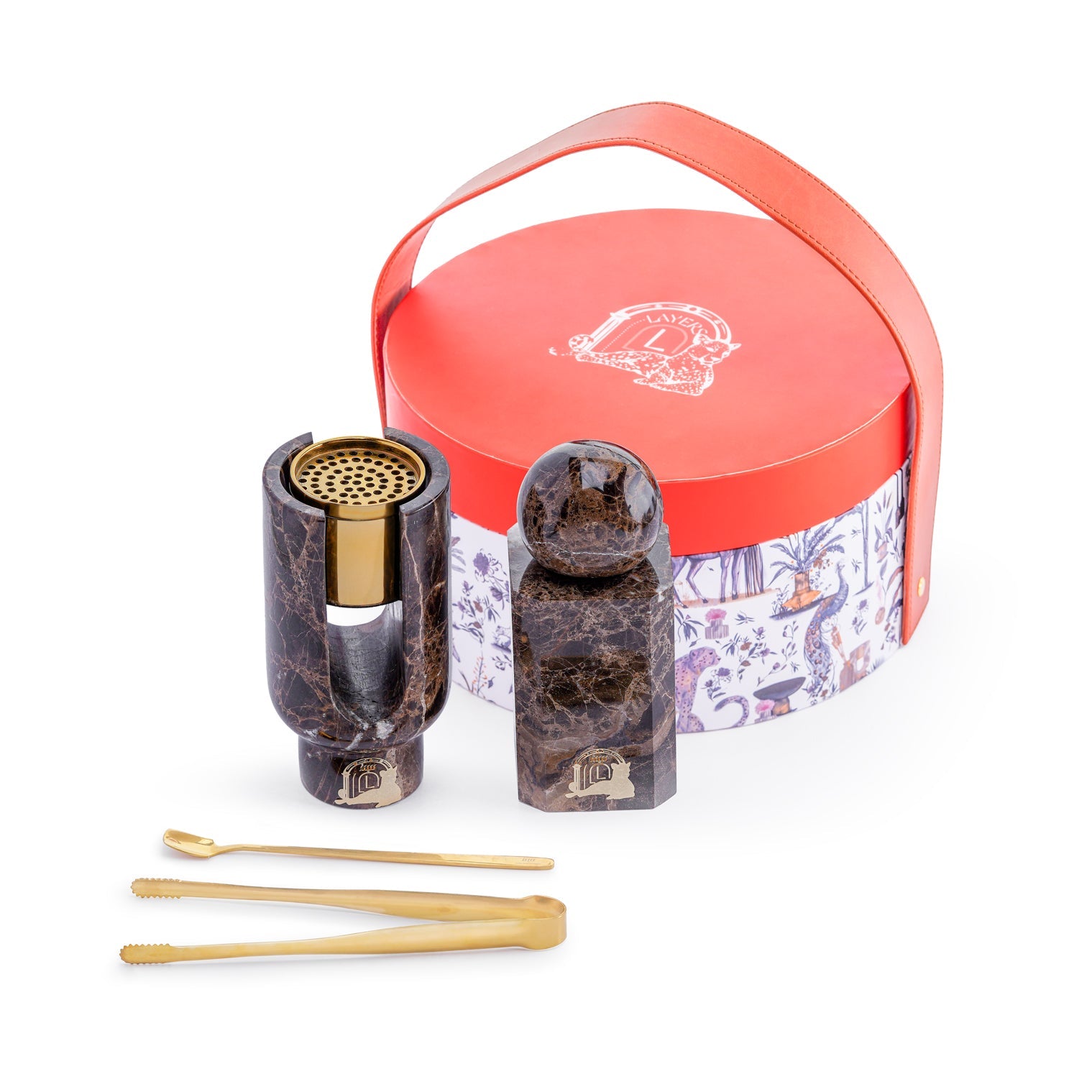 Ofra – Emperador Brown Marble Incense Burner & Oud Storage Set