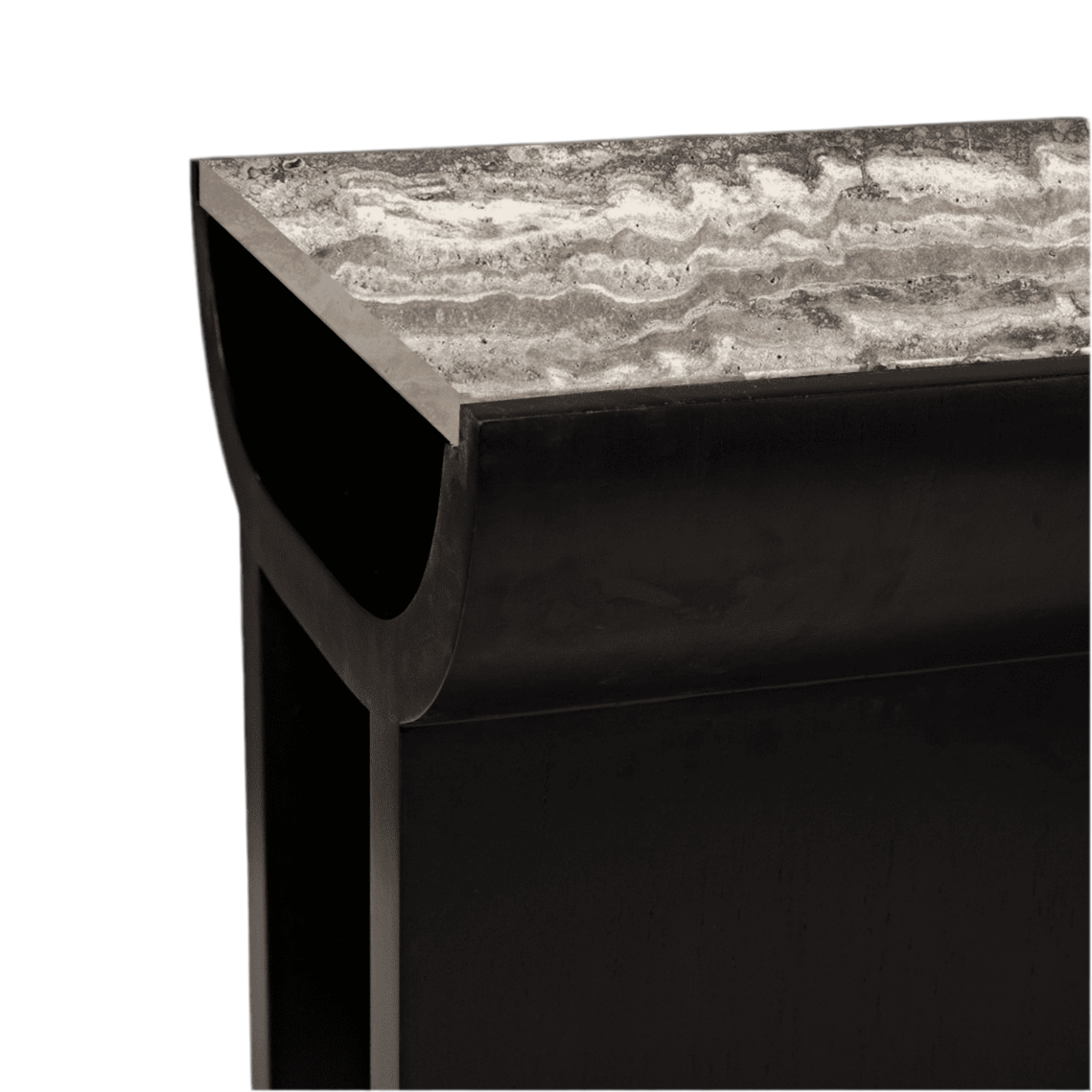 Luna – Grey Travertine Side Table