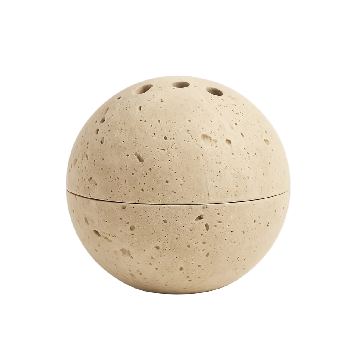 Nabdh Al Hajr – Extra Mini Beige Travertine Sphere Incense Burner