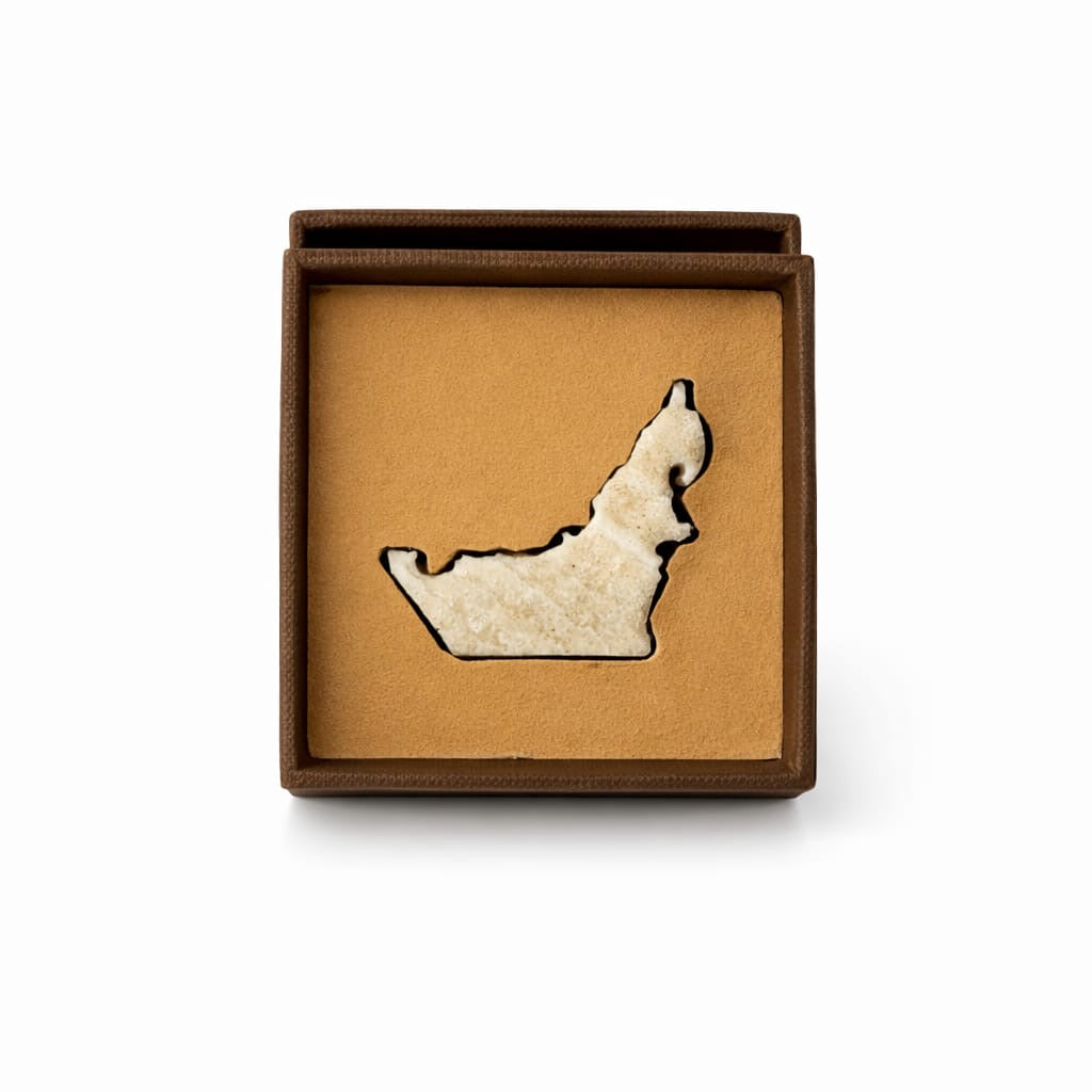 UAE Love – Beige Travertine UAE Map Brooch