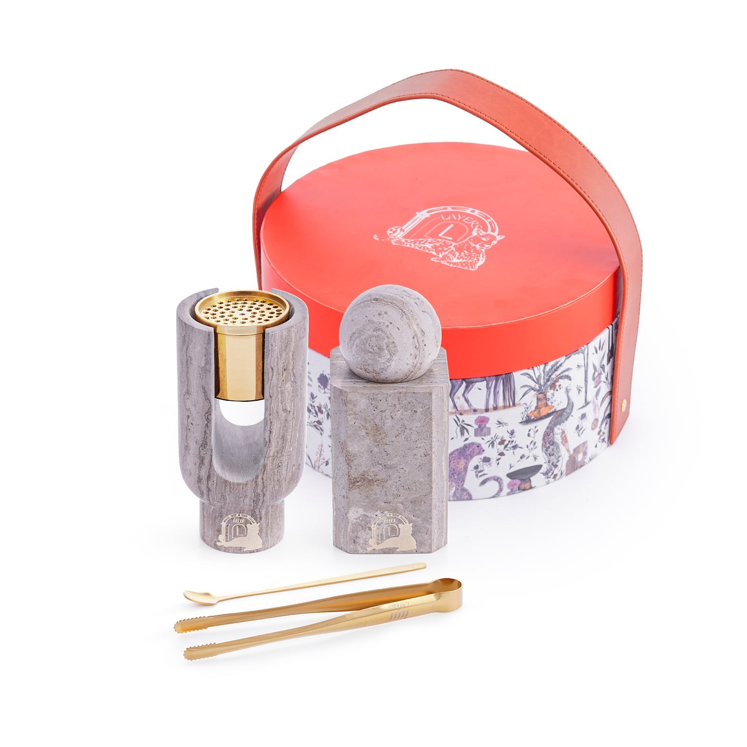 Ofra – Grey Wood Stone Incense Burner & Oud Storage Set