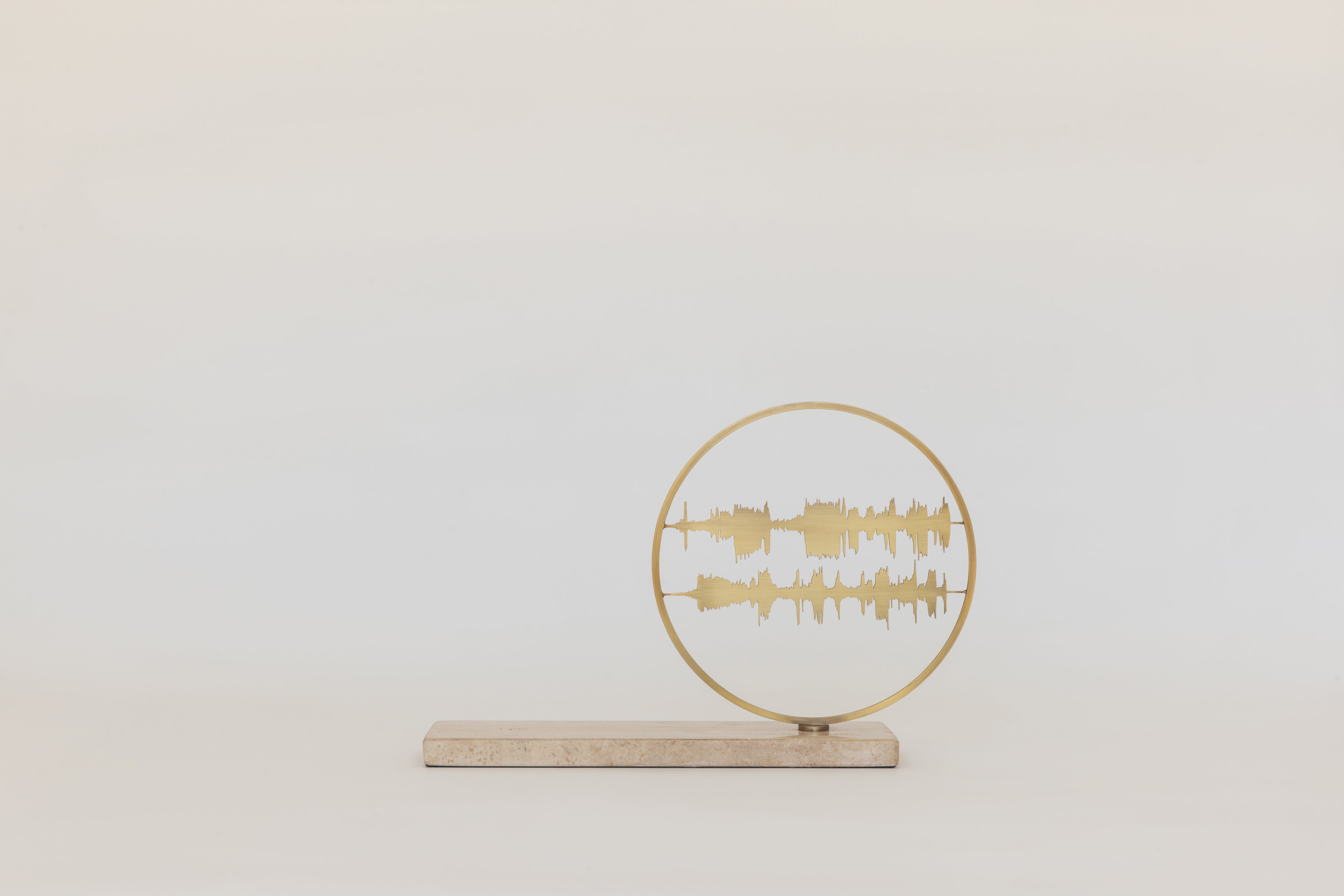 Surat Yusuf |12:64| sound waves of the Holy Qura'an on Beige Travetine