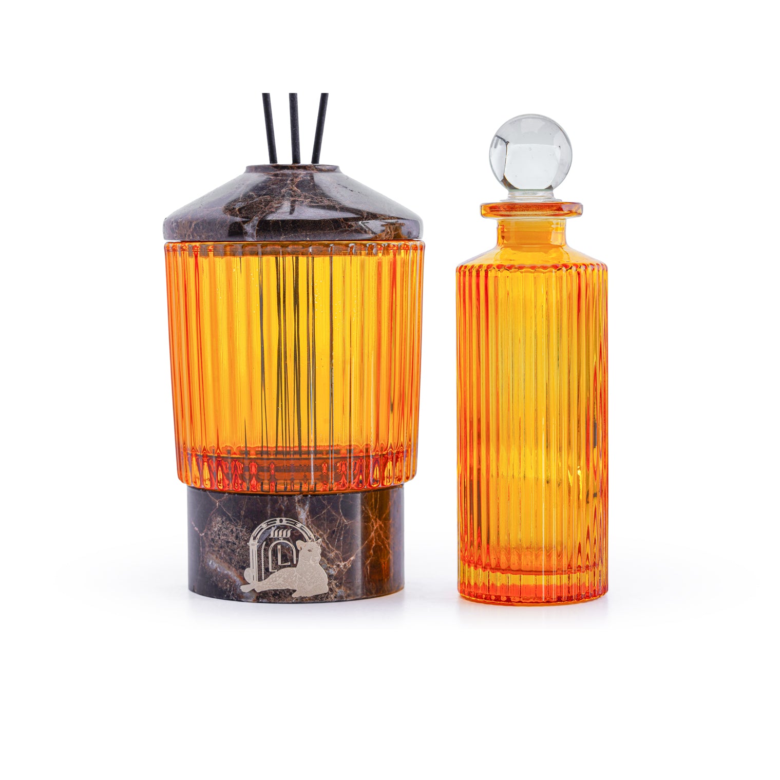 Glassy (Emperador Brown) diffuser with bottle