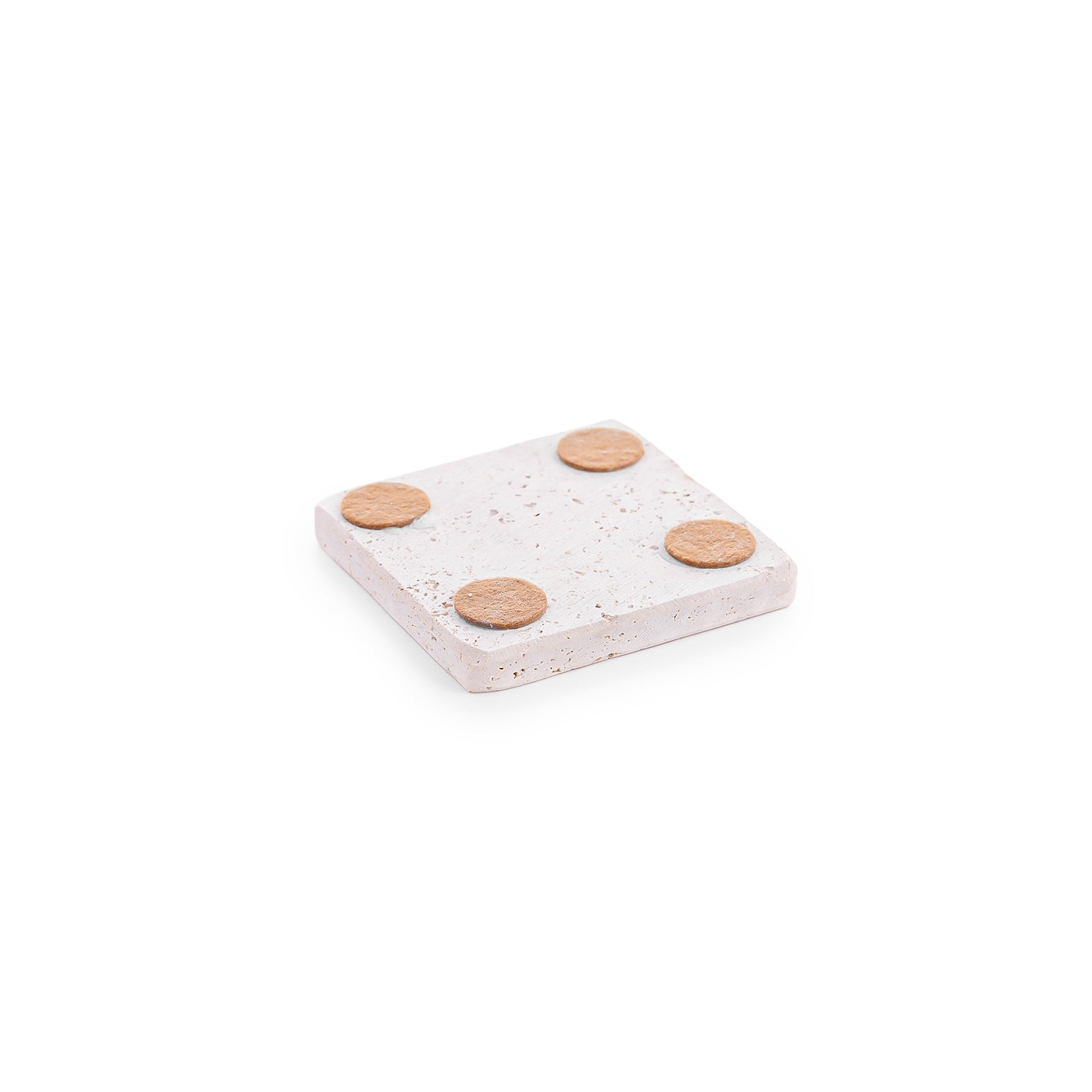Square Coaster Set — Beige Travertine
