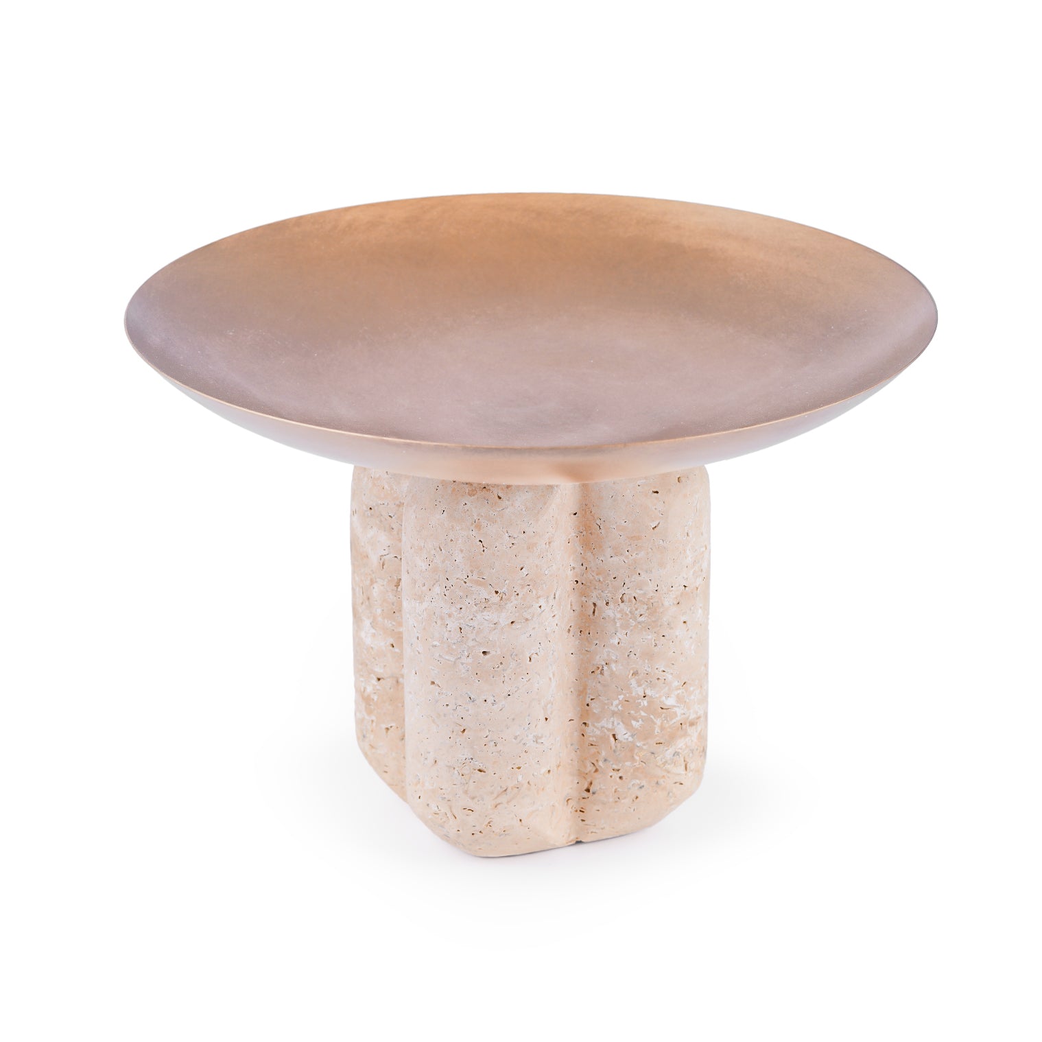 Round – Beige Travertine Bowl