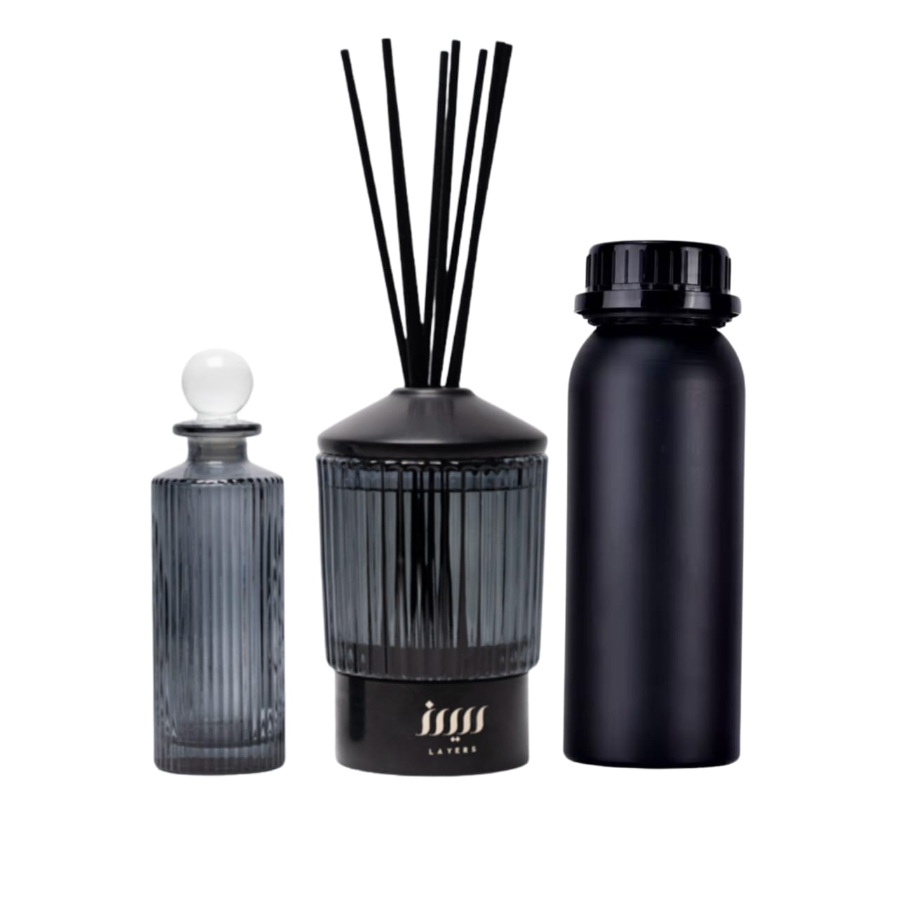 Black Glassy Diffuser Set – Arabian Musk Ramadan Edition