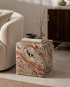 Red Orobico Cube Side Table