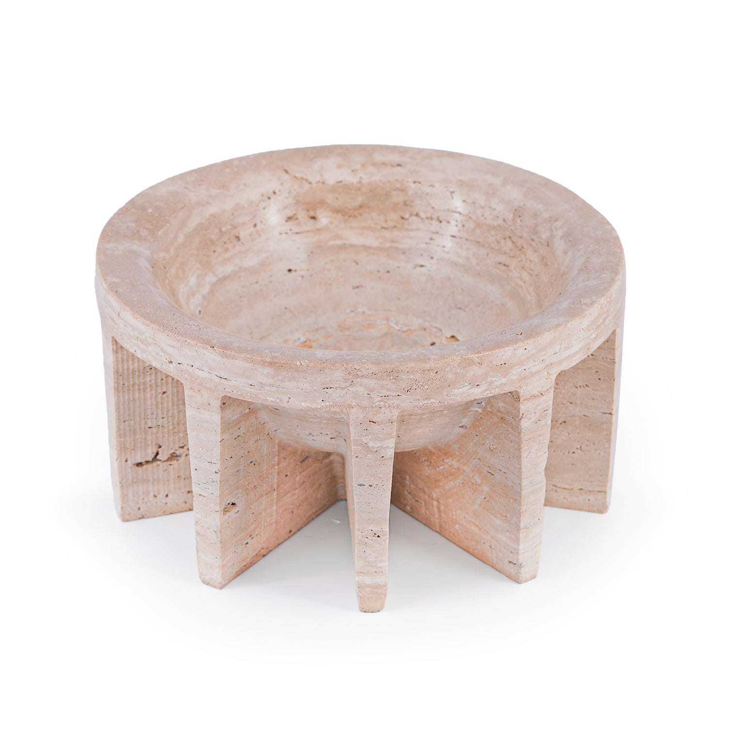 Taira – Beige Travertine Bowl (Large)