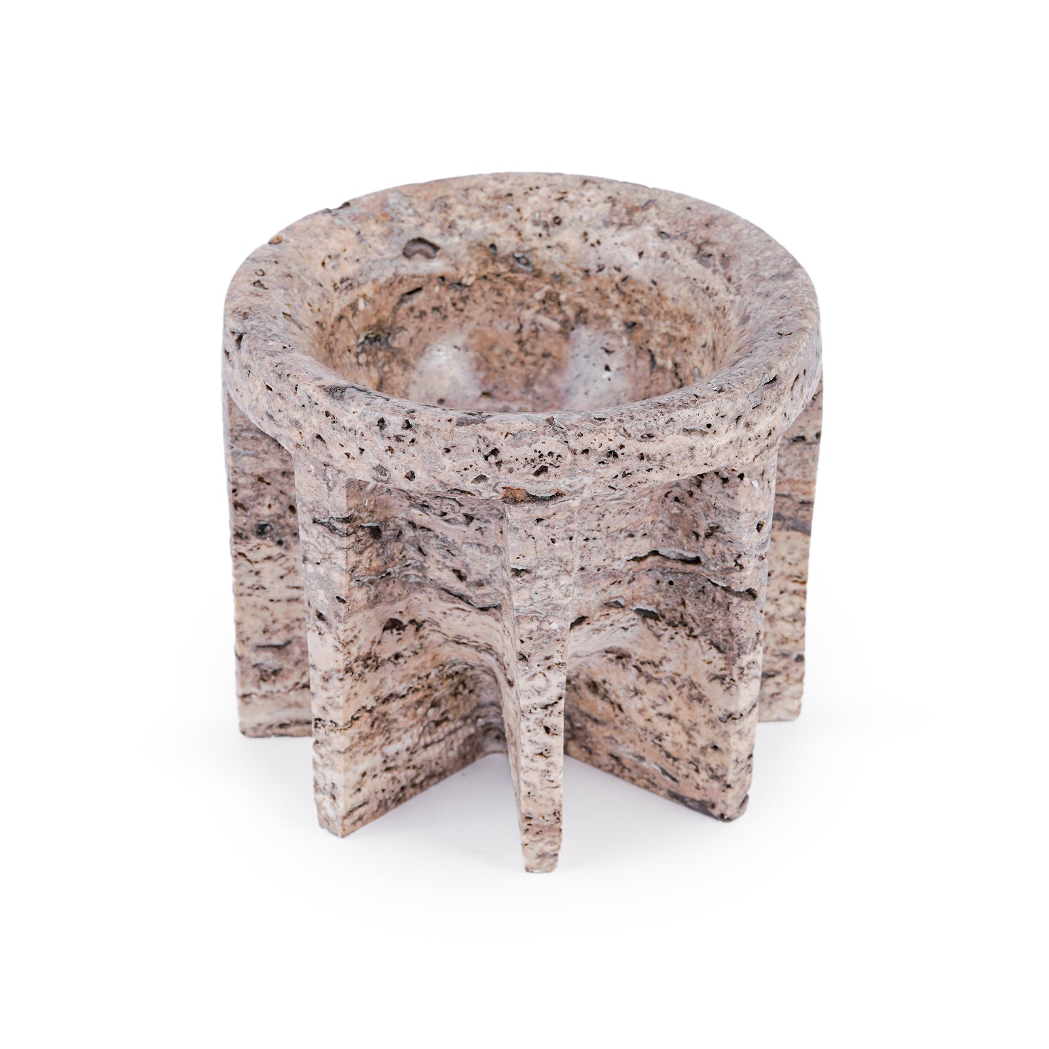 Taira – Grey Travertine Bowl (Small)