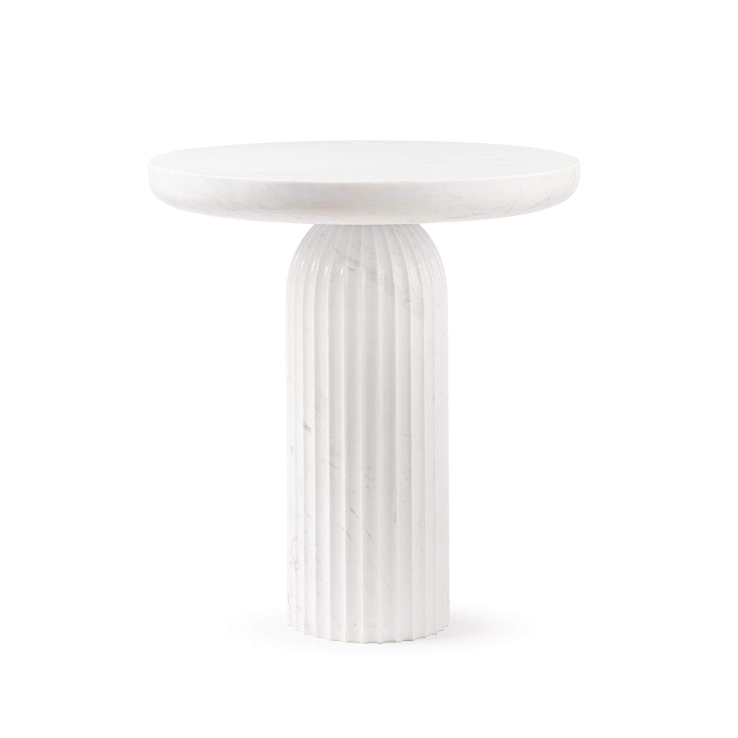 Layers – White Volakas Marble Side Table